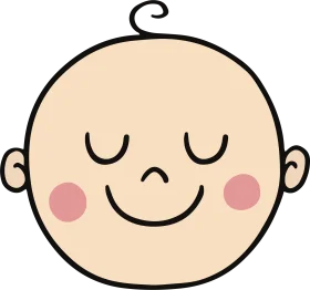 Adorable Sleeping Baby Clipart with Peaceful Closed Eyes and Rosy Cheeks