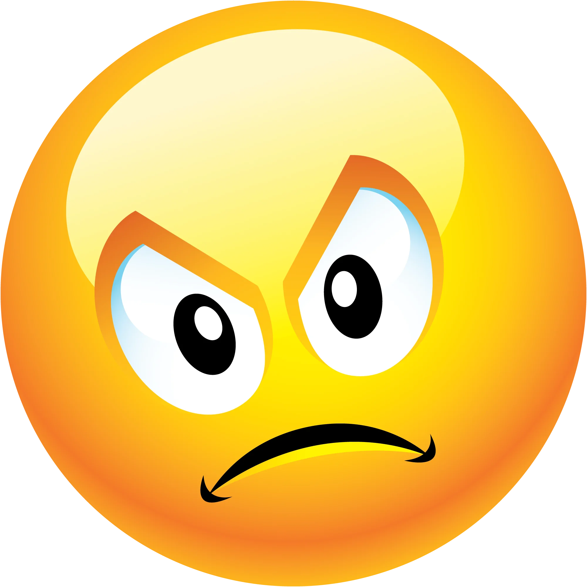 Angry Emoji Clipart: Expressive Yellow Face Showing Intense Frustration
