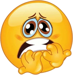 Anxious and Worried Emoji Clipart: Expressive Digital Emotional Illustration