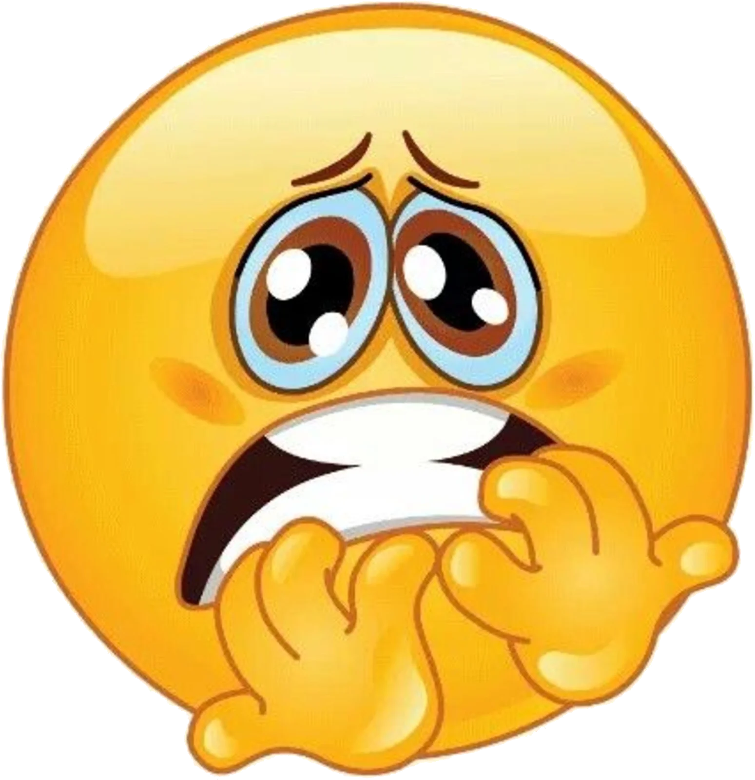 Anxious and Worried Emoji Clipart: Expressive Digital Emotional Illustration