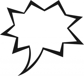 Blank Comic Book Speech Bubble Clipart - Jagged Edged Dialogue Graphic Design Element