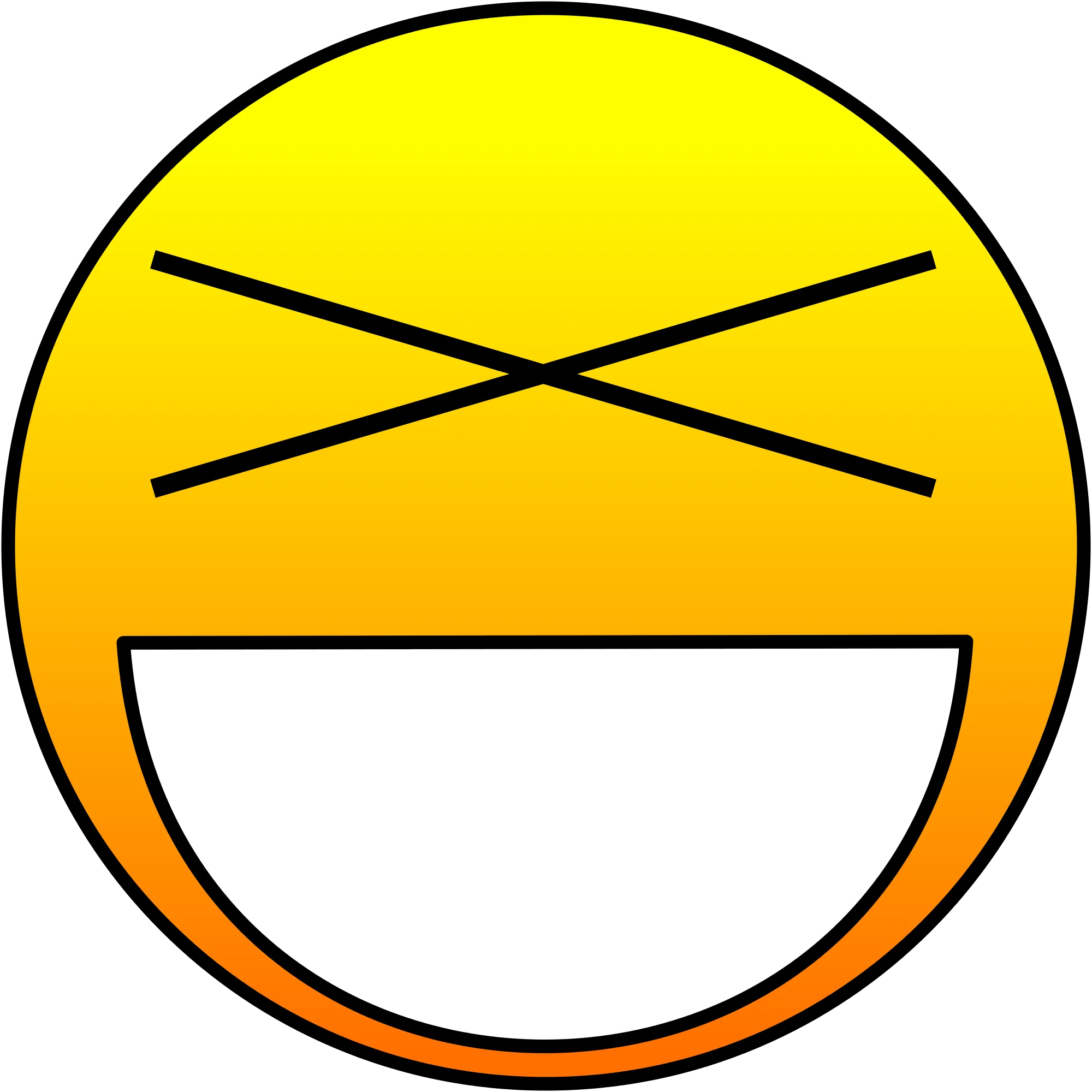 Cheerful Emoji Clipart: Expressive Yellow Smiley Face with Bold Grin