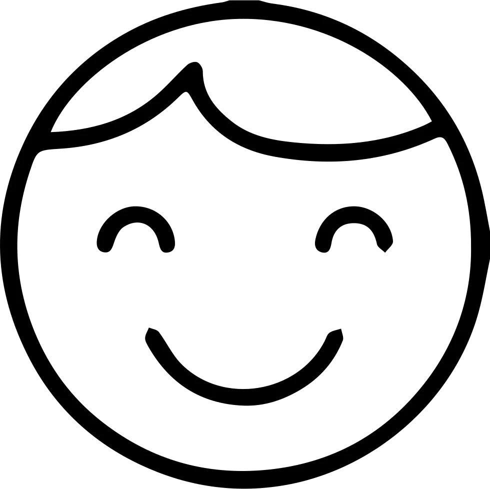 Cheerful Minimalist Smiley Face Clipart - Simple Happiness Expression