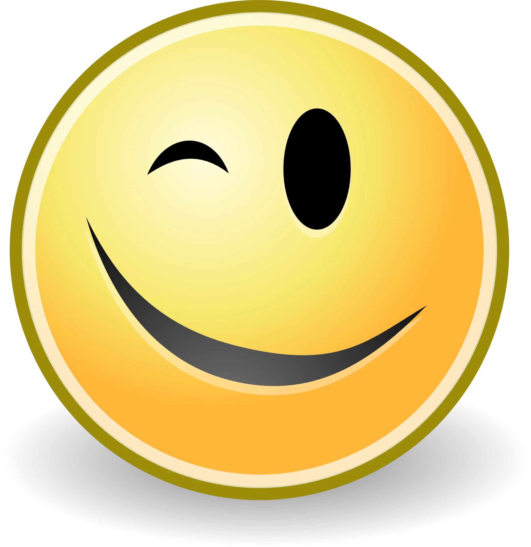 Cheerful Winking Smiley Face Clipart: Expressive Yellow Emoji Design