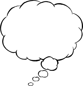 Classic Empty Comic Style Thought Bubble Clipart with Soft Curvy Outline