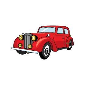 Classic Red Vintage Luxury Automobile Elegant Retro Clipart Illustration