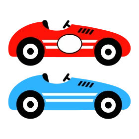 Classic Vintage Racing Cars Clipart - Retro Motorsport Illustration Set