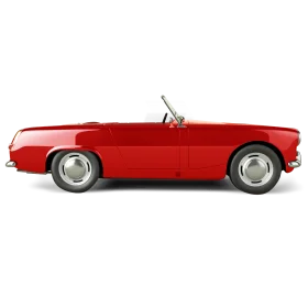 Classic Vintage Red Convertible Sports Car Clipart Design