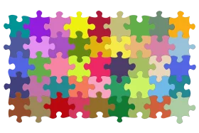 Colorful Interlocking Puzzle Pieces Clipart: A Mosaic of Interconnected Shapes