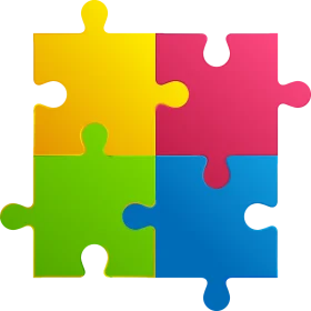 Colorful Interlocking Puzzle Pieces Clipart - Collaborative Problem Solving Graphic