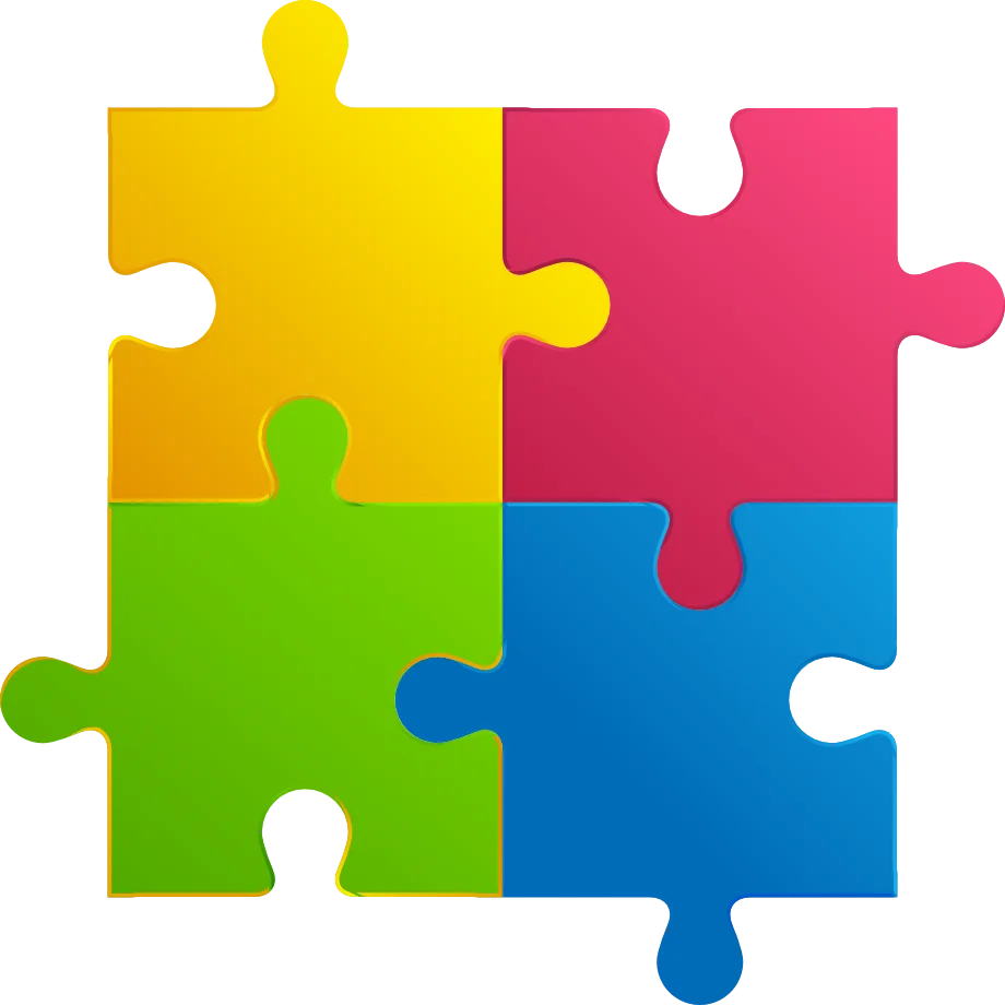 Colorful Interlocking Puzzle Pieces Clipart - Collaborative Problem Solving Graphic