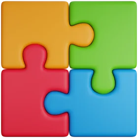 Colorful Interlocking Puzzle Pieces Clipart Illustrating Teamwork and Connectivity