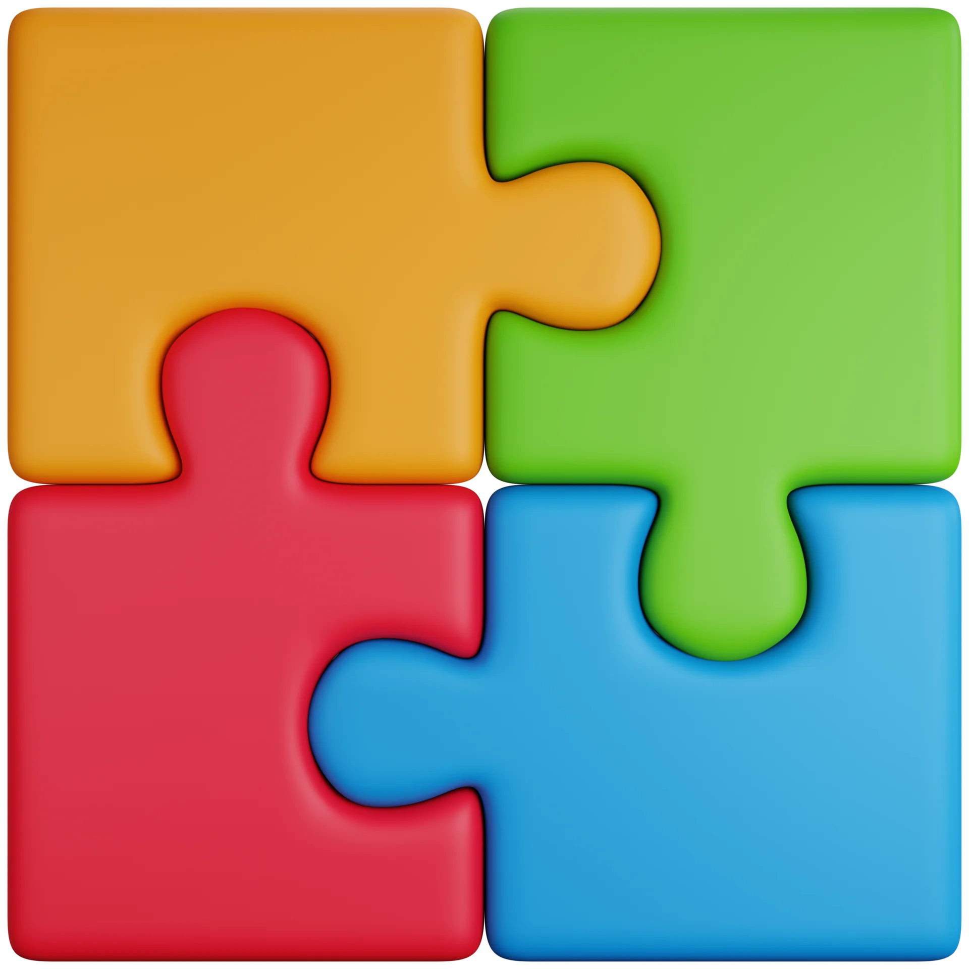 Colorful Interlocking Puzzle Pieces Clipart Illustrating Teamwork and Connectivity