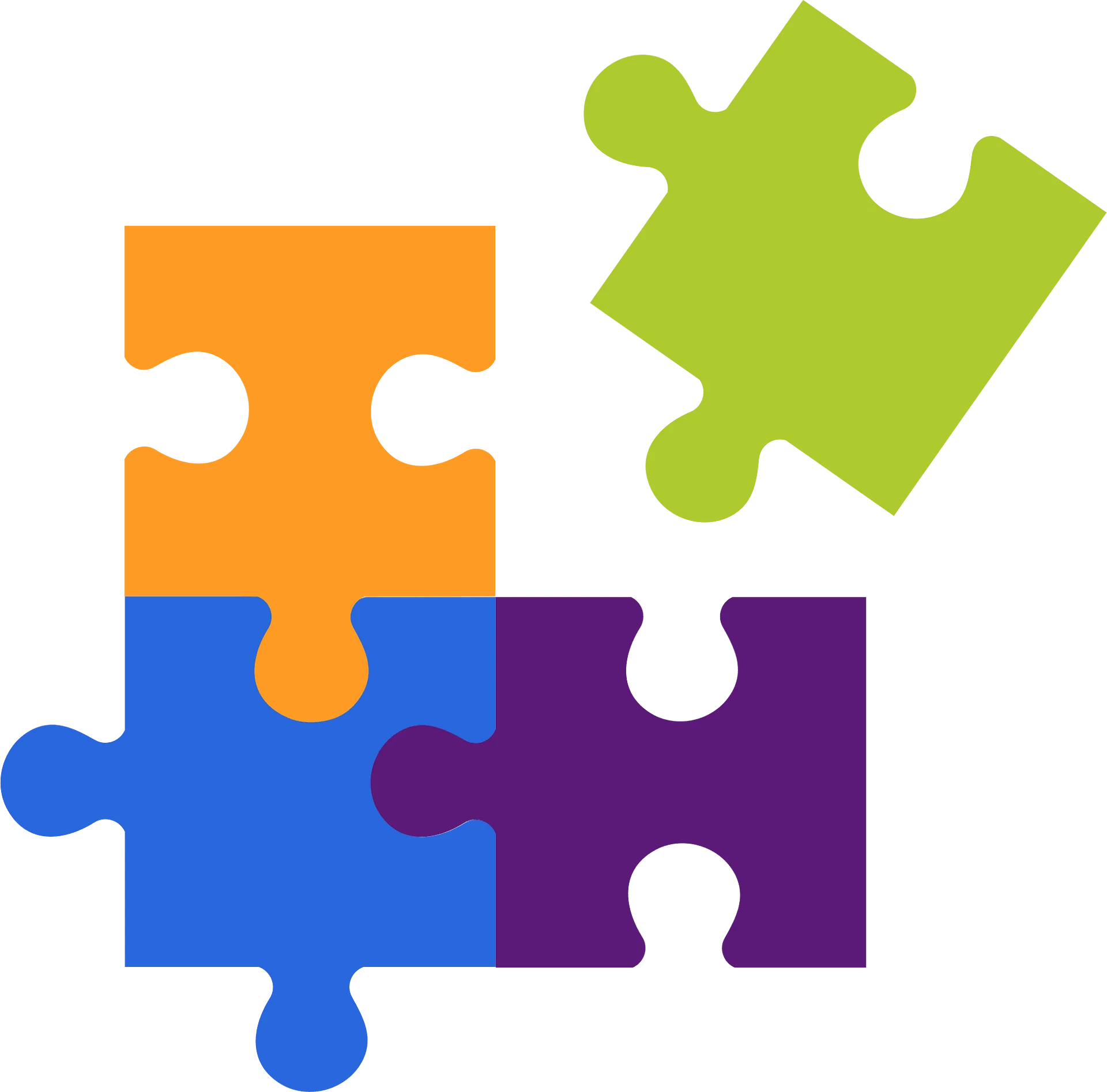 Colorful Interlocking Puzzle Pieces Clipart Representing Teamwork and Unity