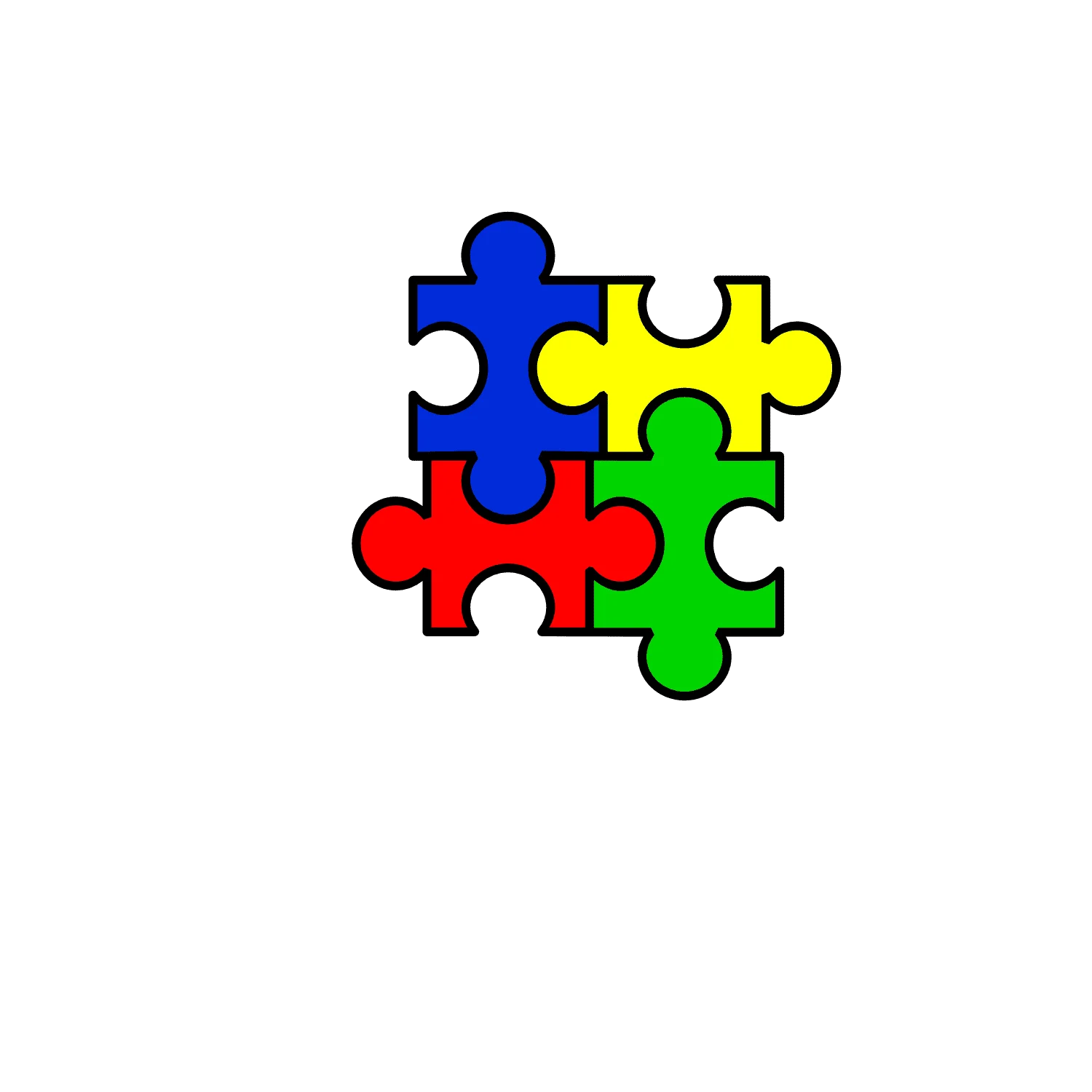 Colorful Interlocking Puzzle Pieces Clipart Symbolizing Unity and Collaboration