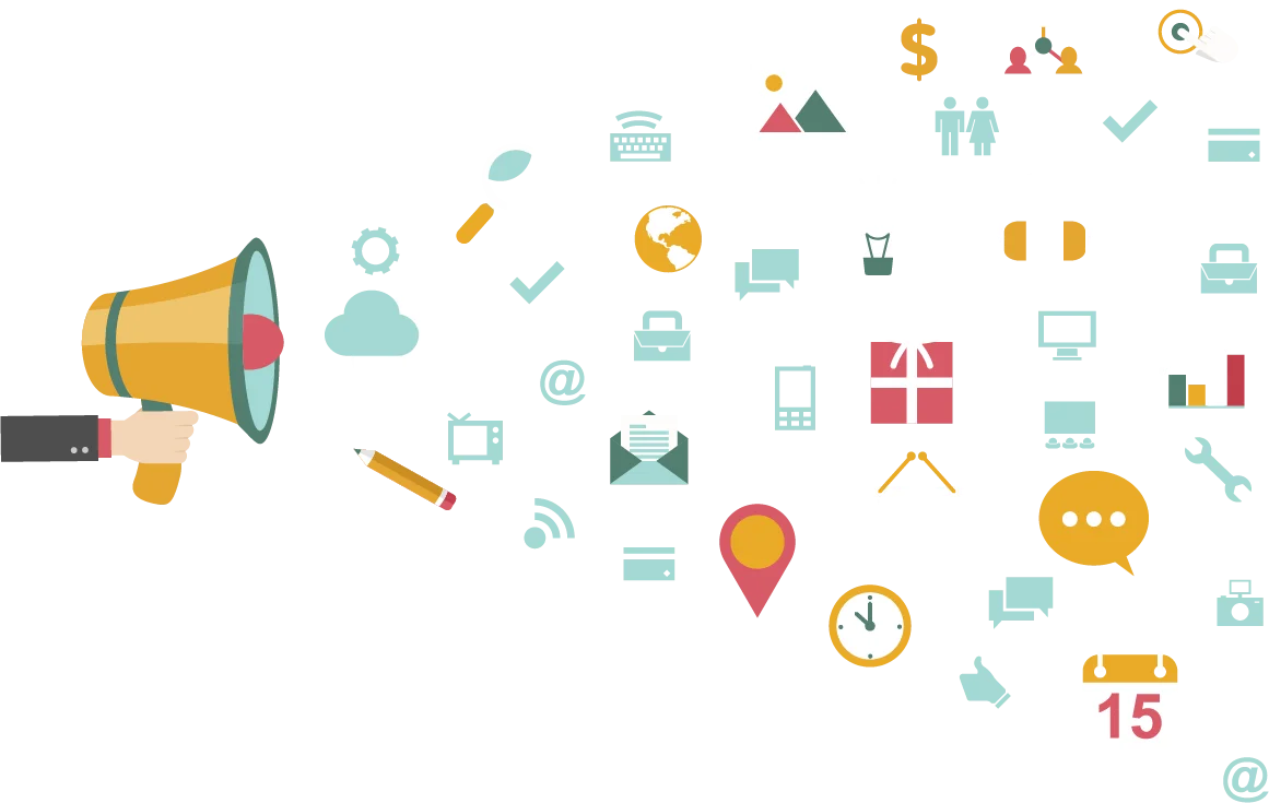 Comprehensive Social Media Communication Clipart Illustration Design