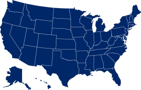 Deep Navy Blue United States of America Silhouette Clipart Vector Map