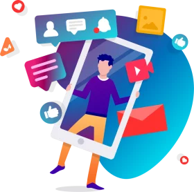 Dynamic Social Media Engagement Flat Design Illustration Clipart