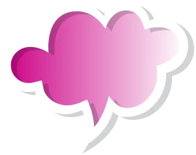 Elegant Pink Speech Bubble Clipart with Soft Shadow Effect