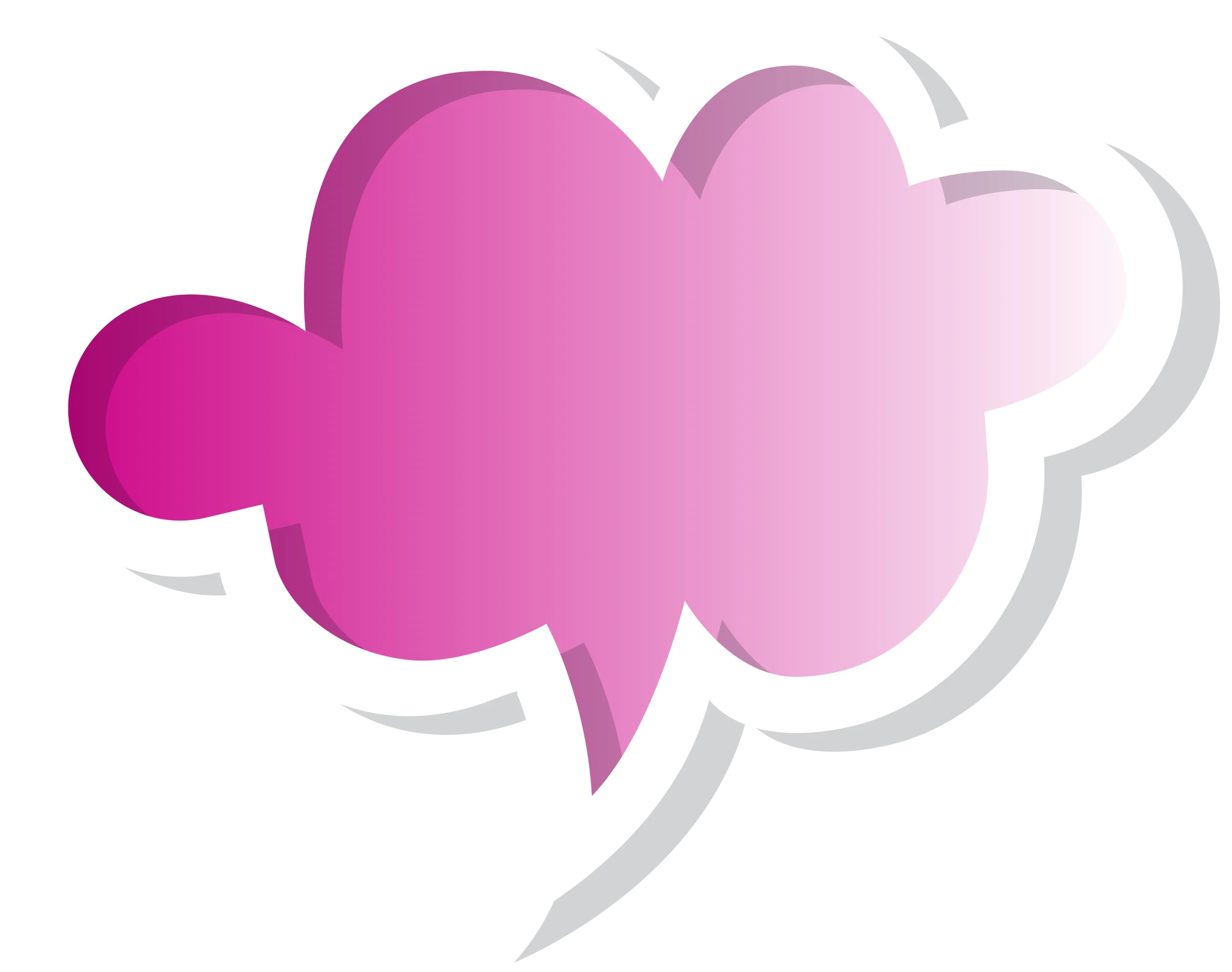 Elegant Pink Speech Bubble Clipart with Soft Shadow Effect
