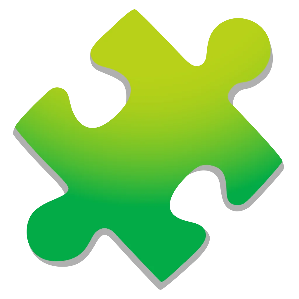 Emerald Green Interlocking Puzzle Piece Clipart Design Element