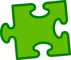 Emerald Green Jigsaw Puzzle Piece Clipart - Interlocking Puzzle Element Design