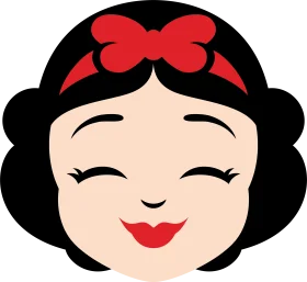 Enchanting Snow White Emoji-Style Princess Cartoon Clipart Design