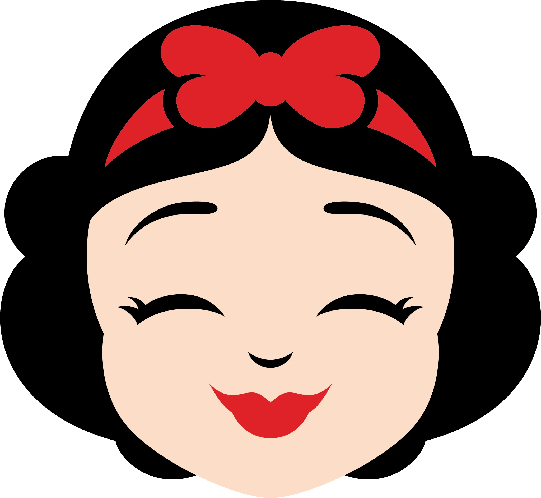 Enchanting Snow White Emoji-Style Princess Cartoon Clipart Design