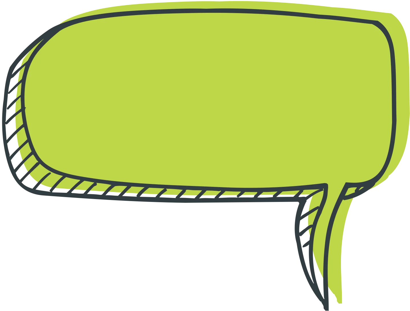 Green Speech Bubble Clipart with Textured Shadowed Border Design