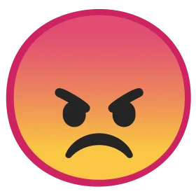 Intense Anger Emoji Clipart: Fiery Gradient Emotional Expression Design
