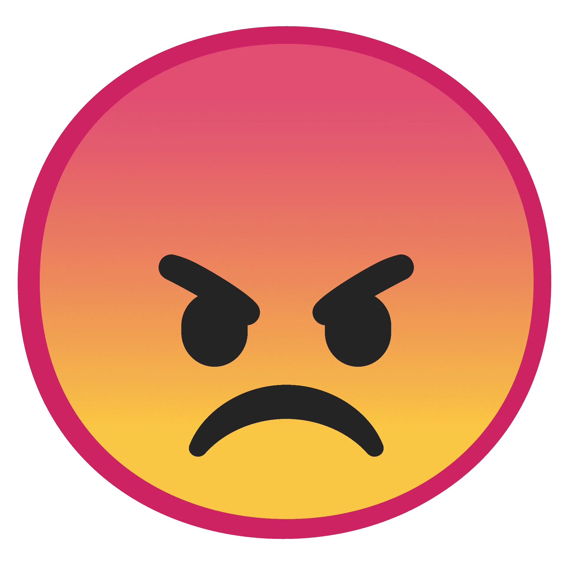 Intense Anger Emoji Clipart: Fiery Gradient Emotional Expression Design