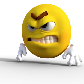 Intense Fury Emotion Clipart: 3D Animated Angry Yellow Emoji Character