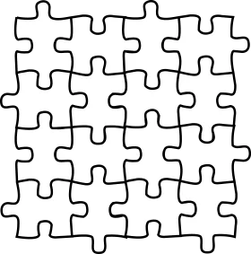 Interlocking Black and White Puzzle Pieces Clipart - Seamless Pattern Design