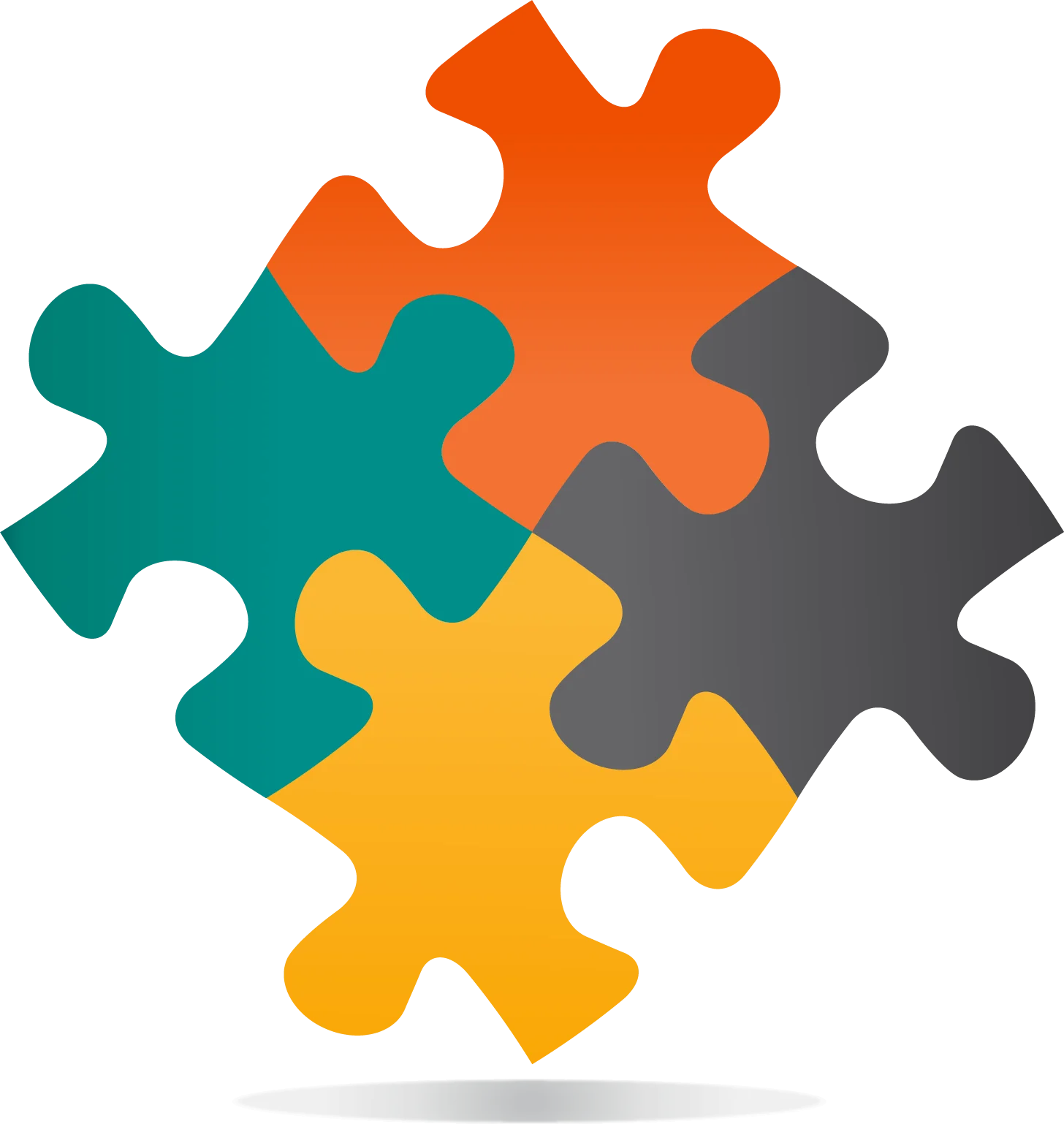 Interlocking Colorful Puzzle Pieces Clipart Representing Teamwork and Problem-Solving