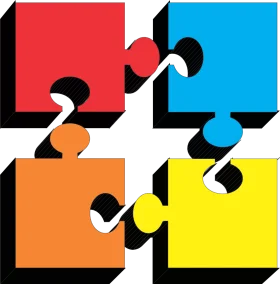 Interlocking Puzzle Pieces Clipart: A Vibrant Collaboration of Colors and Shapes