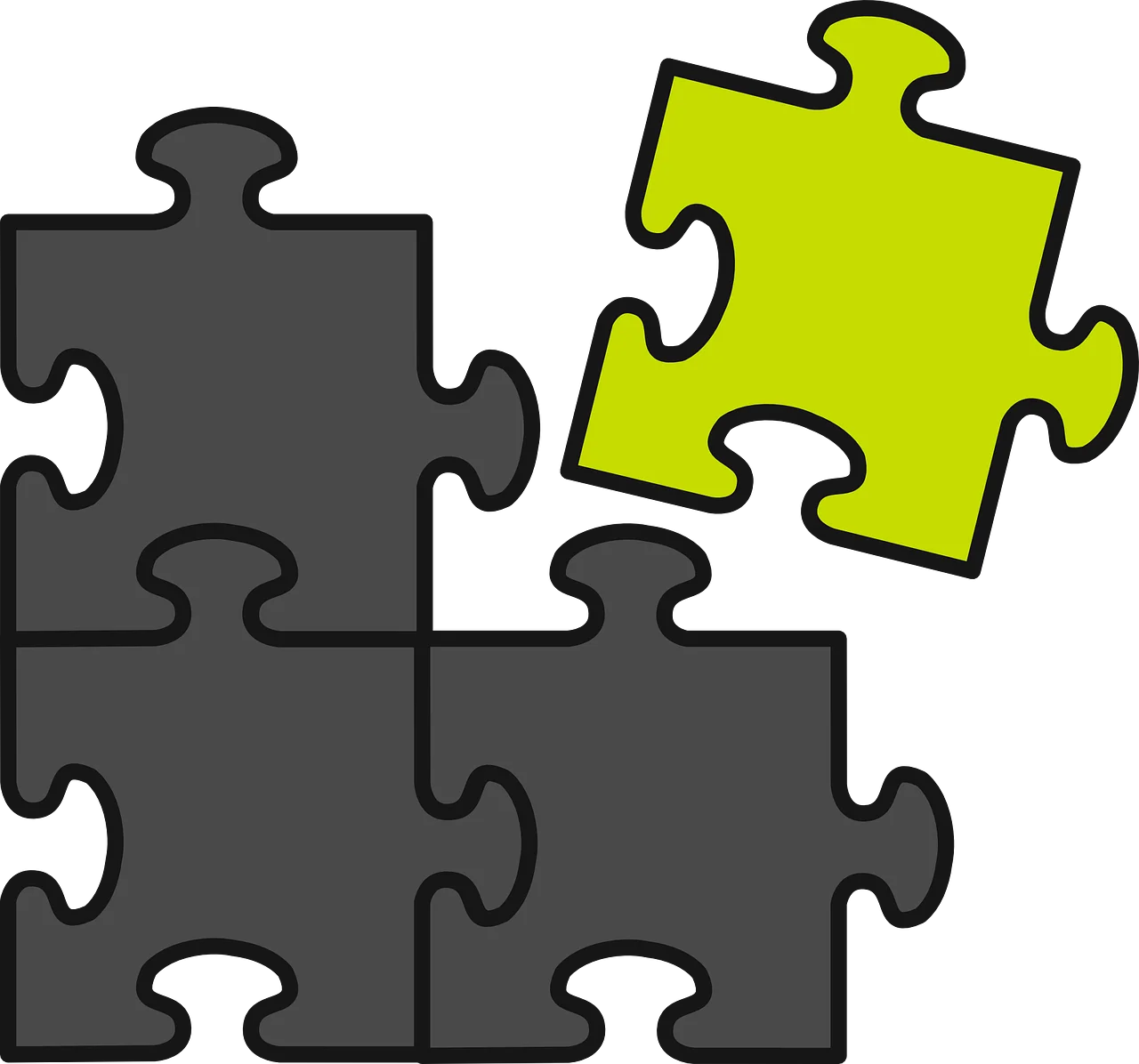 Interlocking Puzzle Pieces Clipart Showcasing Collaboration and Problem-Solving Dynamics