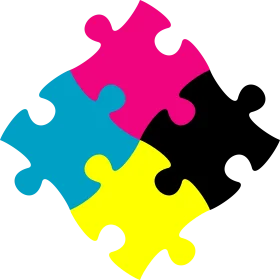 Interlocking Puzzle Pieces Clipart Symbolizing Unity and Collaboration