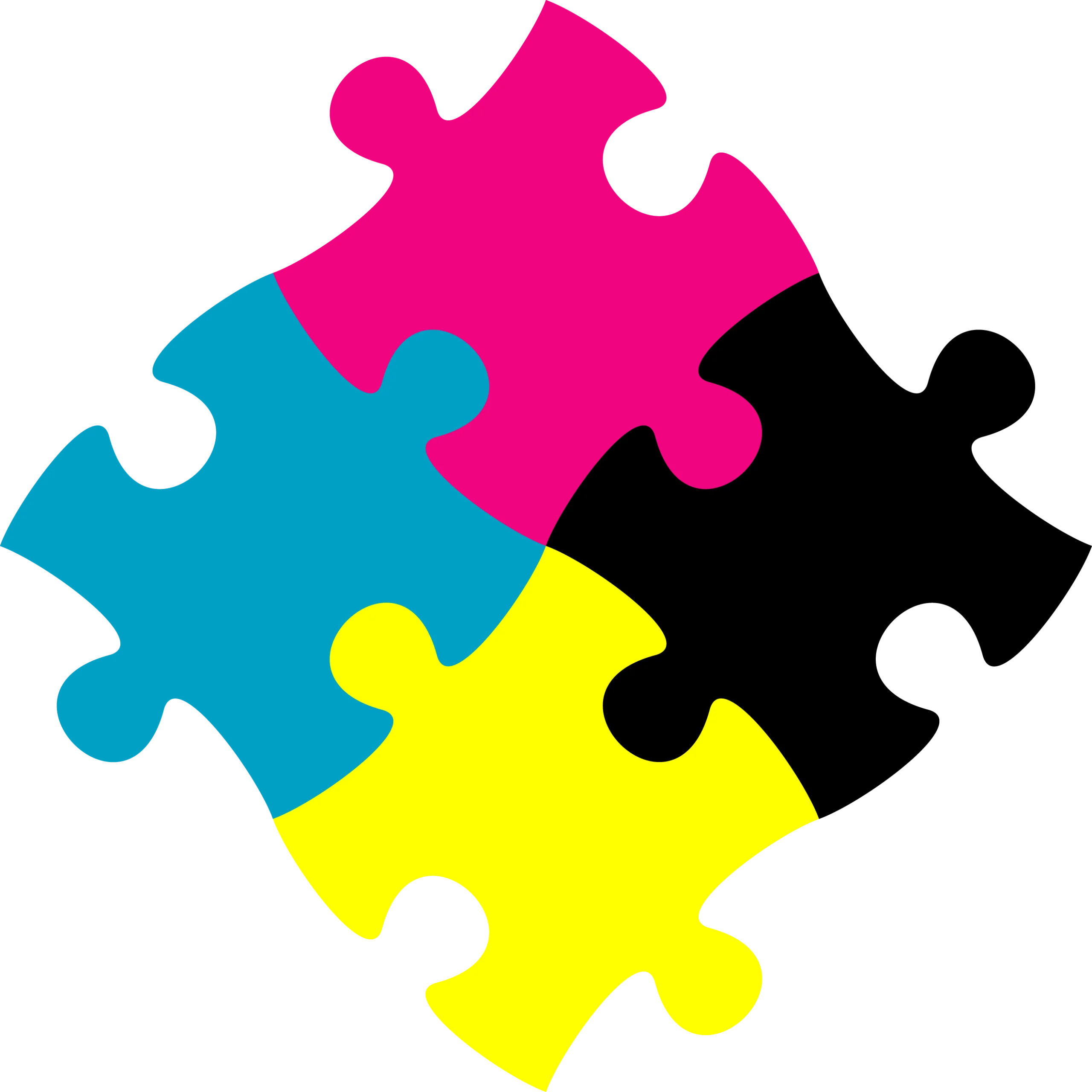 Interlocking Puzzle Pieces Clipart Symbolizing Unity and Collaboration