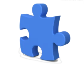 Isolated Blue Puzzle Piece Clipart Representing Connection and Completeness
