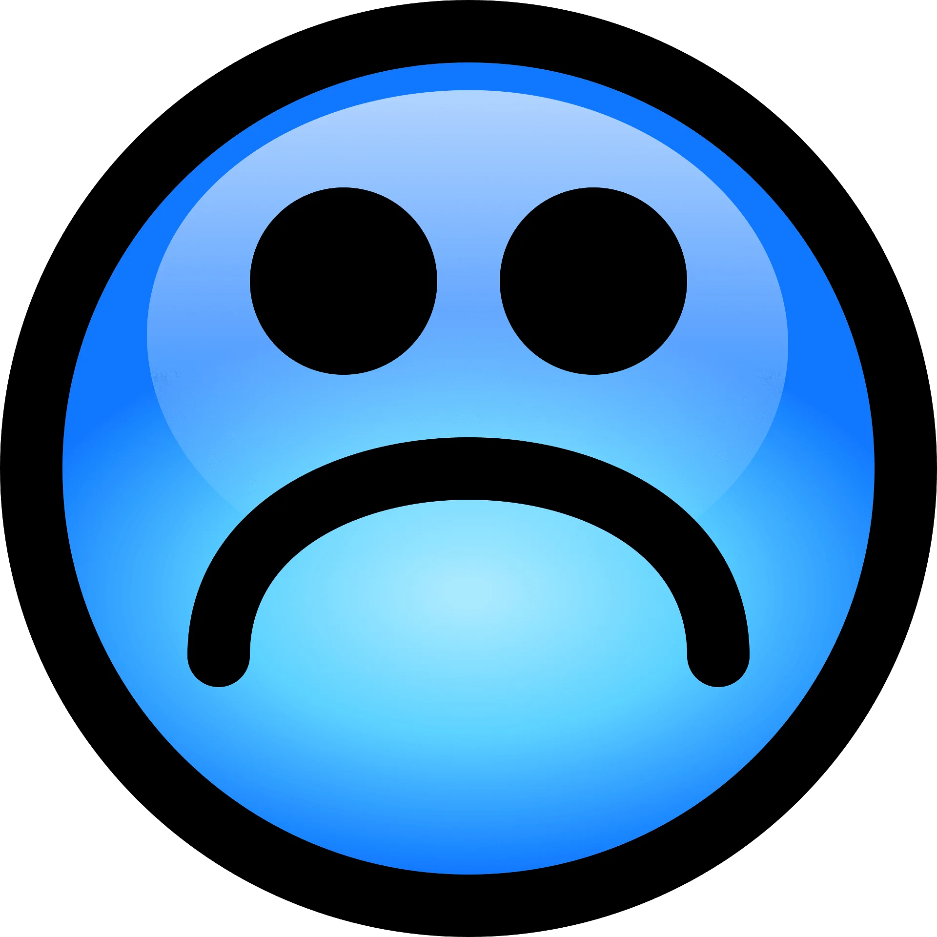 Melancholic Blue Sad Face Emotion Clipart Expressing Disappointment
