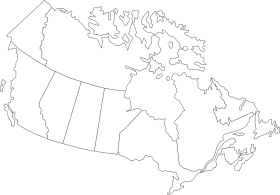 Minimalist Black and White Canada Country Outline Clipart Map Illustration