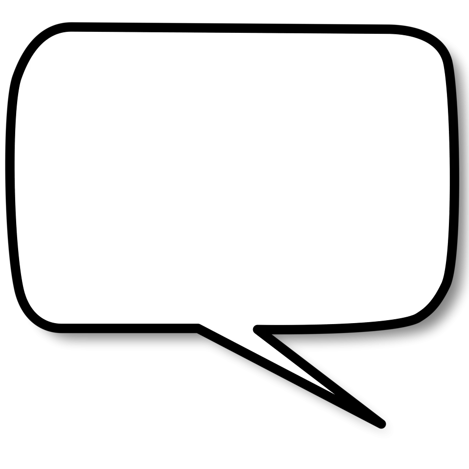 Minimalist Black and White Empty Speech Bubble Clipart Design Element