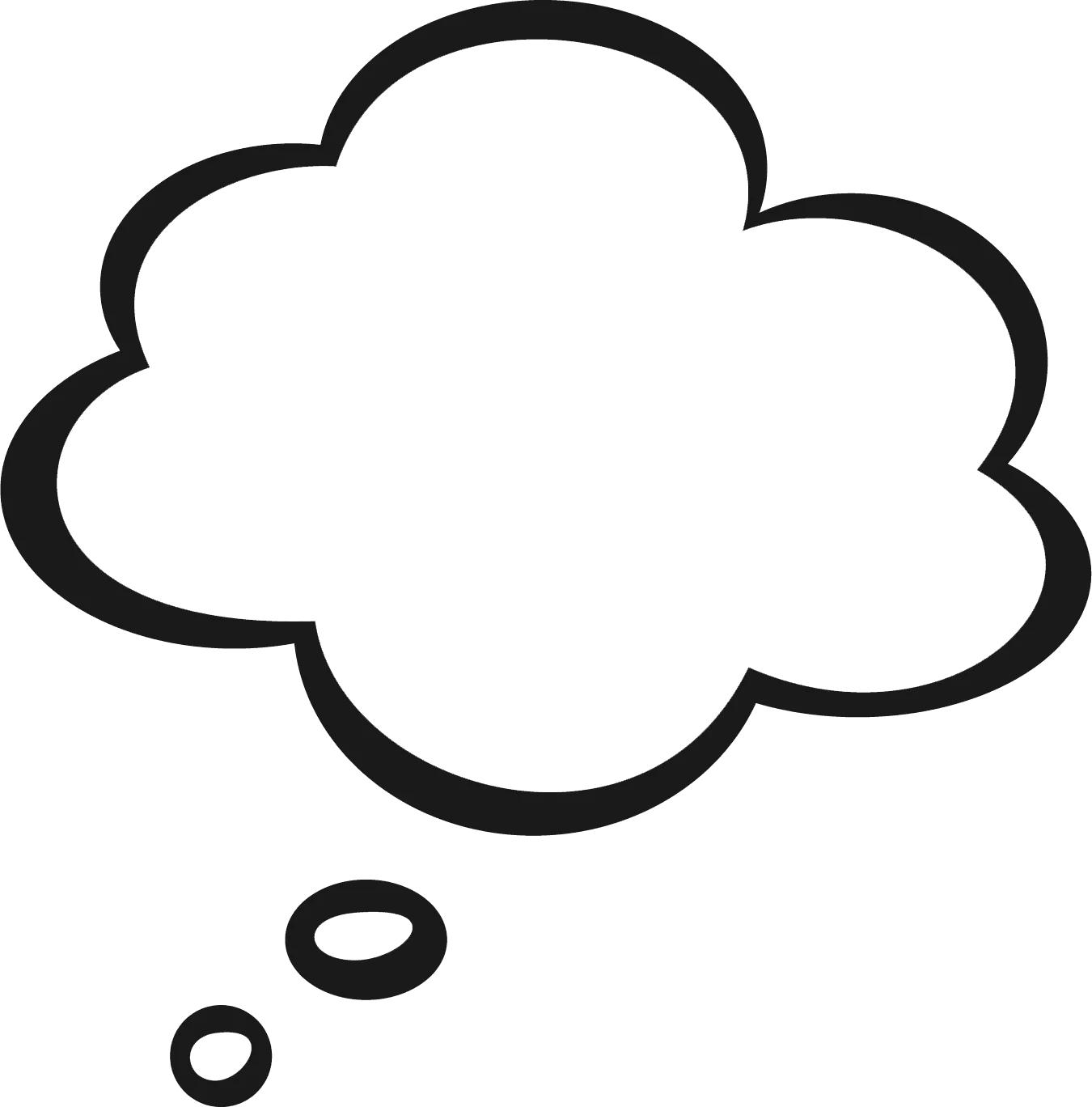 Minimalist Black and White Thought Bubble Clipart for Creative Expression