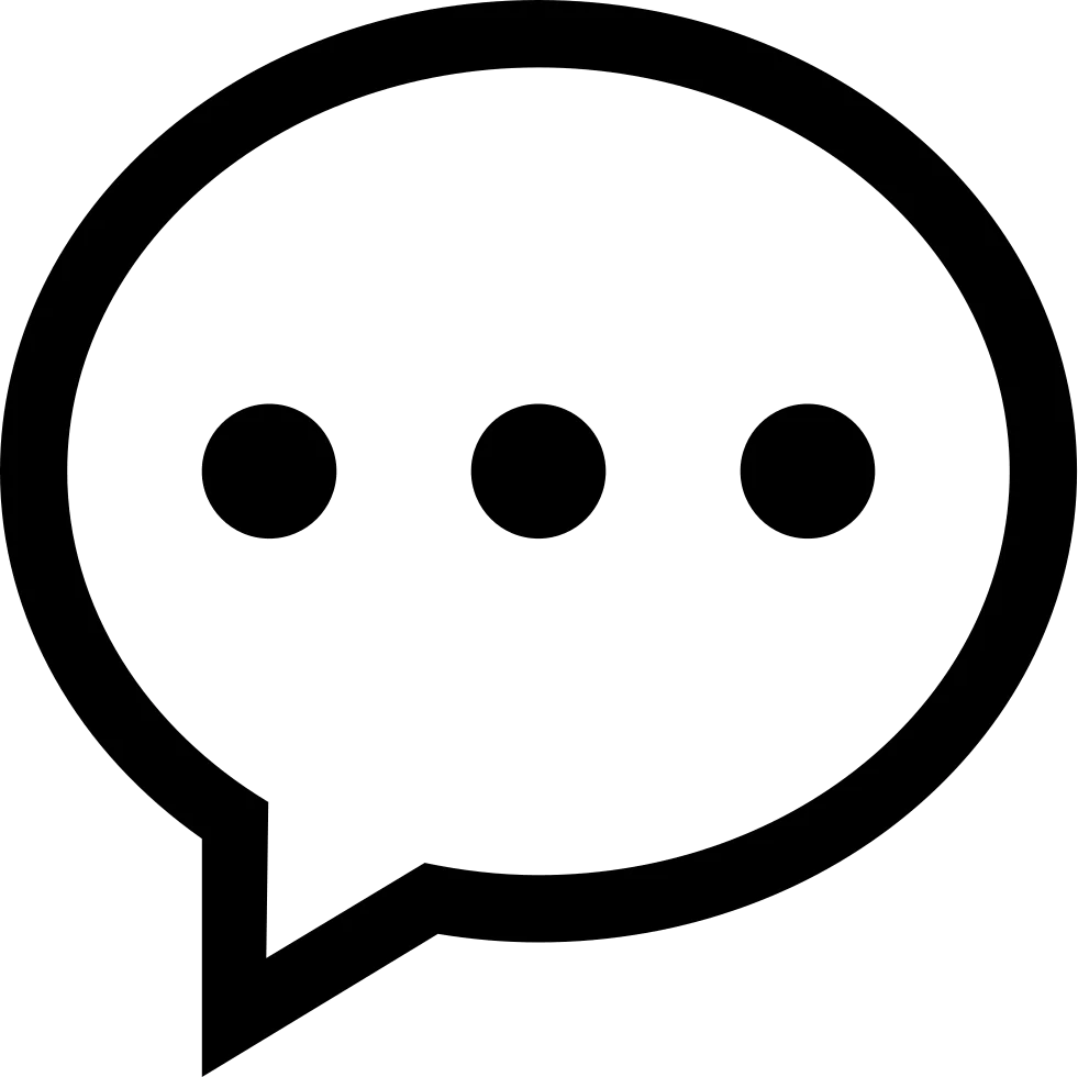 Minimalist Chat Bubble Clipart with Ellipsis Representing Communication Symbol