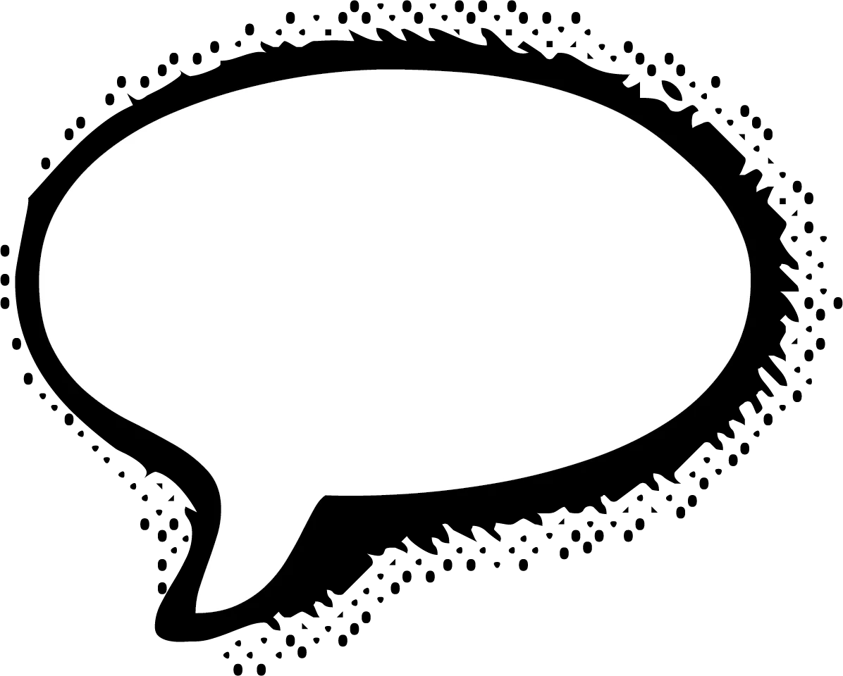 Minimalist Comic Speech Bubble Clipart with Dynamic Dotted Texture Design