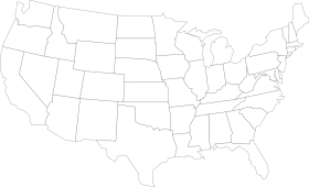 Minimalist Outline Clipart of Contiguous United States Map Silhouette
