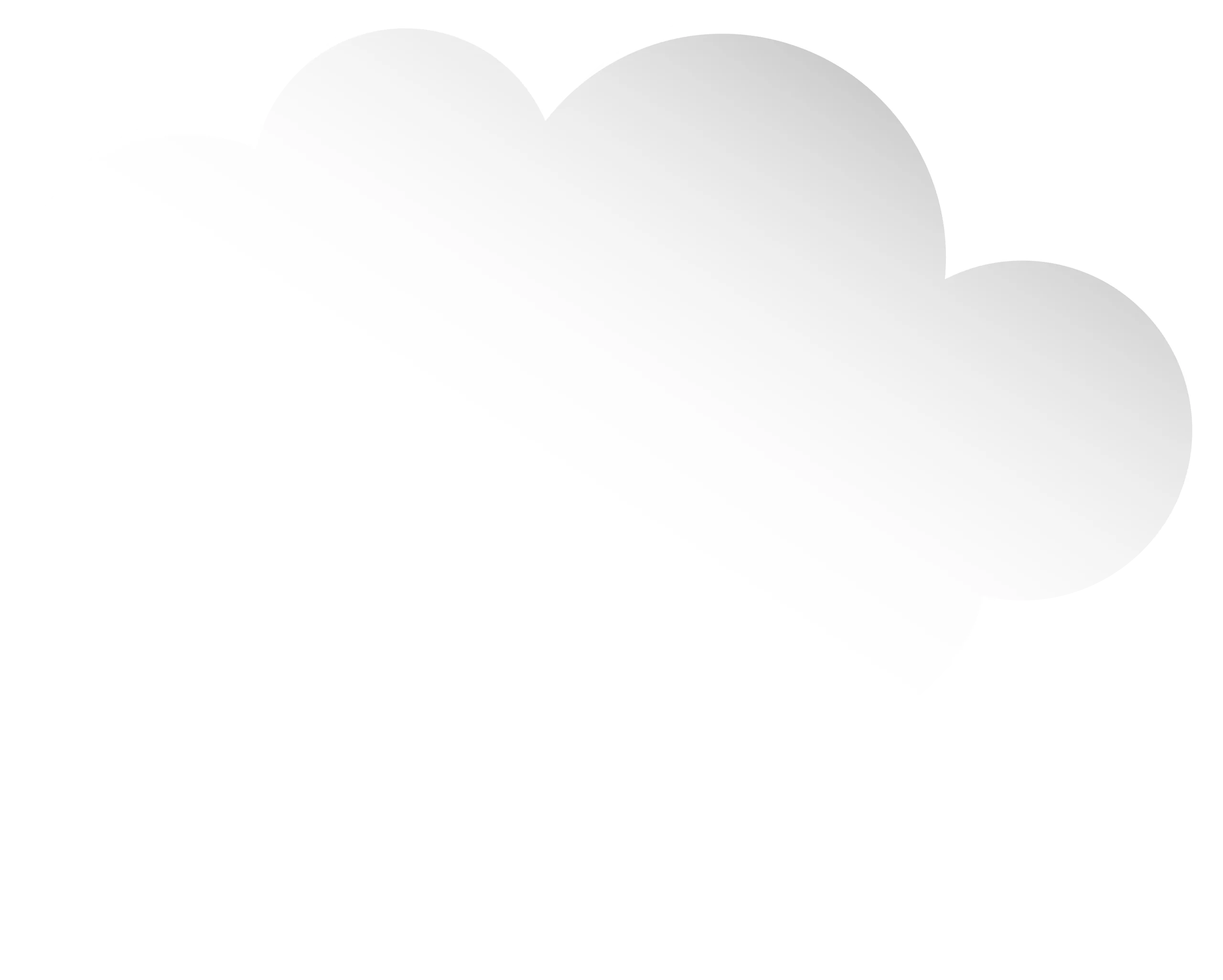 Minimalist Soft Cloud Thought Bubble Clipart with Subtle Gradient Design