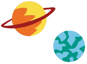 Minimalist Space Adventure: Stylized Planets Clipart Illustration Design