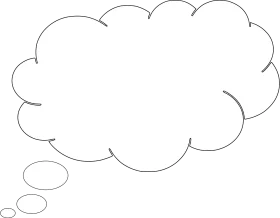 Minimalist Speech Bubble Clipart - Blank Thinking Expression Illustration