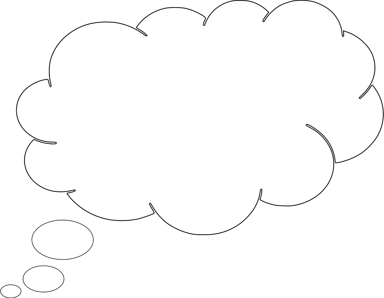 Minimalist Speech Bubble Clipart - Blank Thinking Expression Illustration